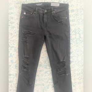 AG the legging ankle in distressed black